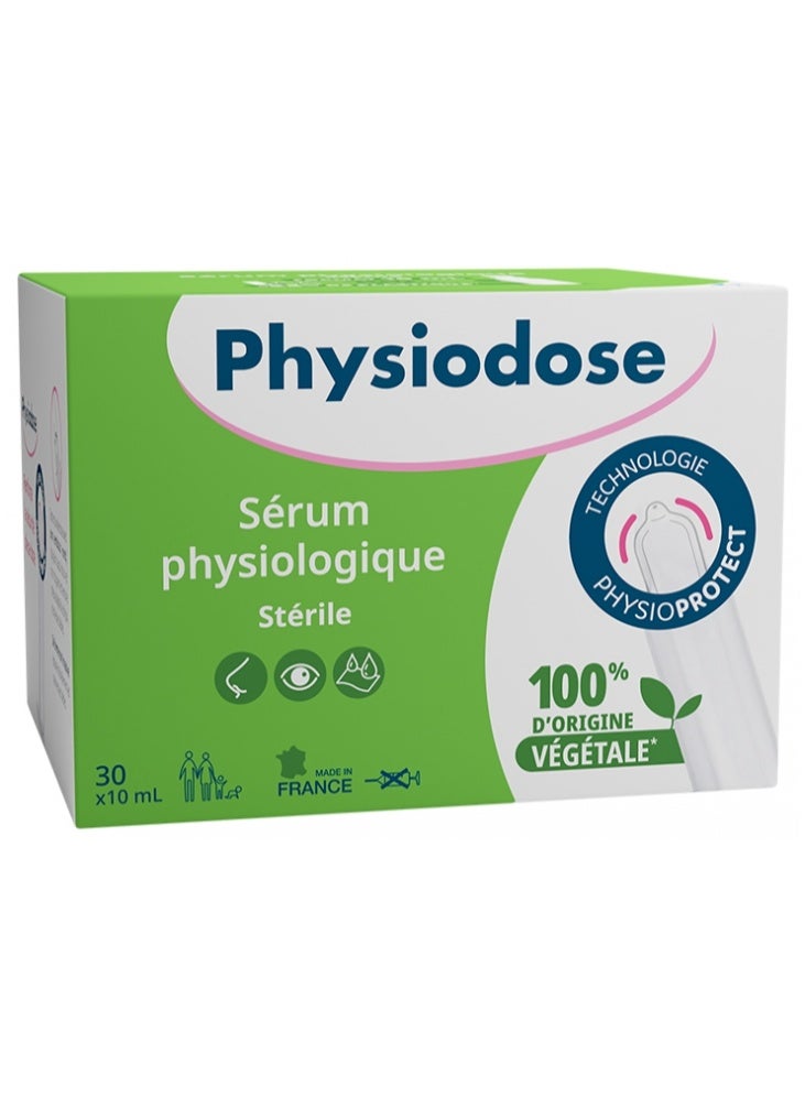 Physiodose Sterile Physiological Saline Solution 30 Vegetable Unidoses 10 ml - Image 1